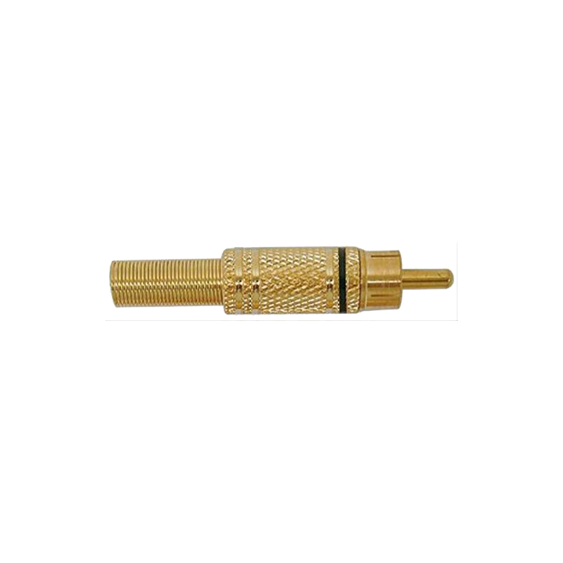 Connecteur RCA mâle Or bague Noir Connecteur RCA mâle Or bague Noir