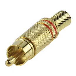 Connecteur RCA mâle Or bague Rouge